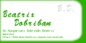 beatrix dobriban business card