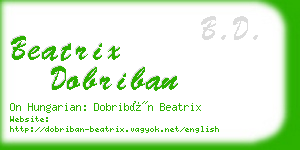 beatrix dobriban business card